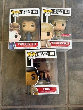 Funko Pop! Star Wars – Anakin, Leia, Finn Figures
